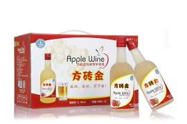 陕西地方特色产品发酵型水果酒方砖金苹果酒健康饮品8瓶礼盒