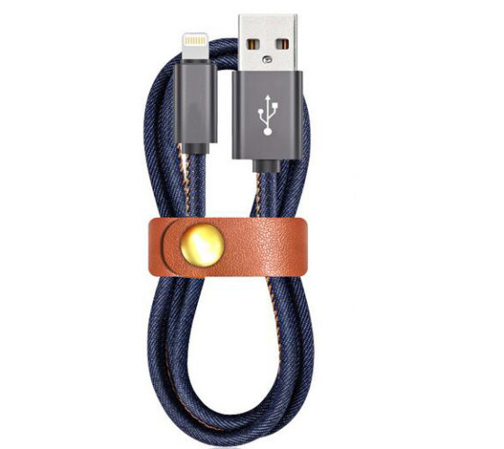 2017新款USB 2.0对Lightning牛仔布苹果手机通用数据线